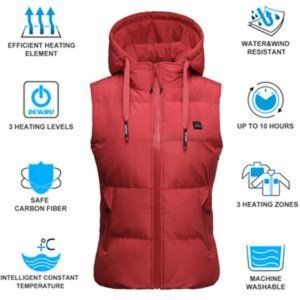 Red Heated Puffer Vest 7.4V Power Bank